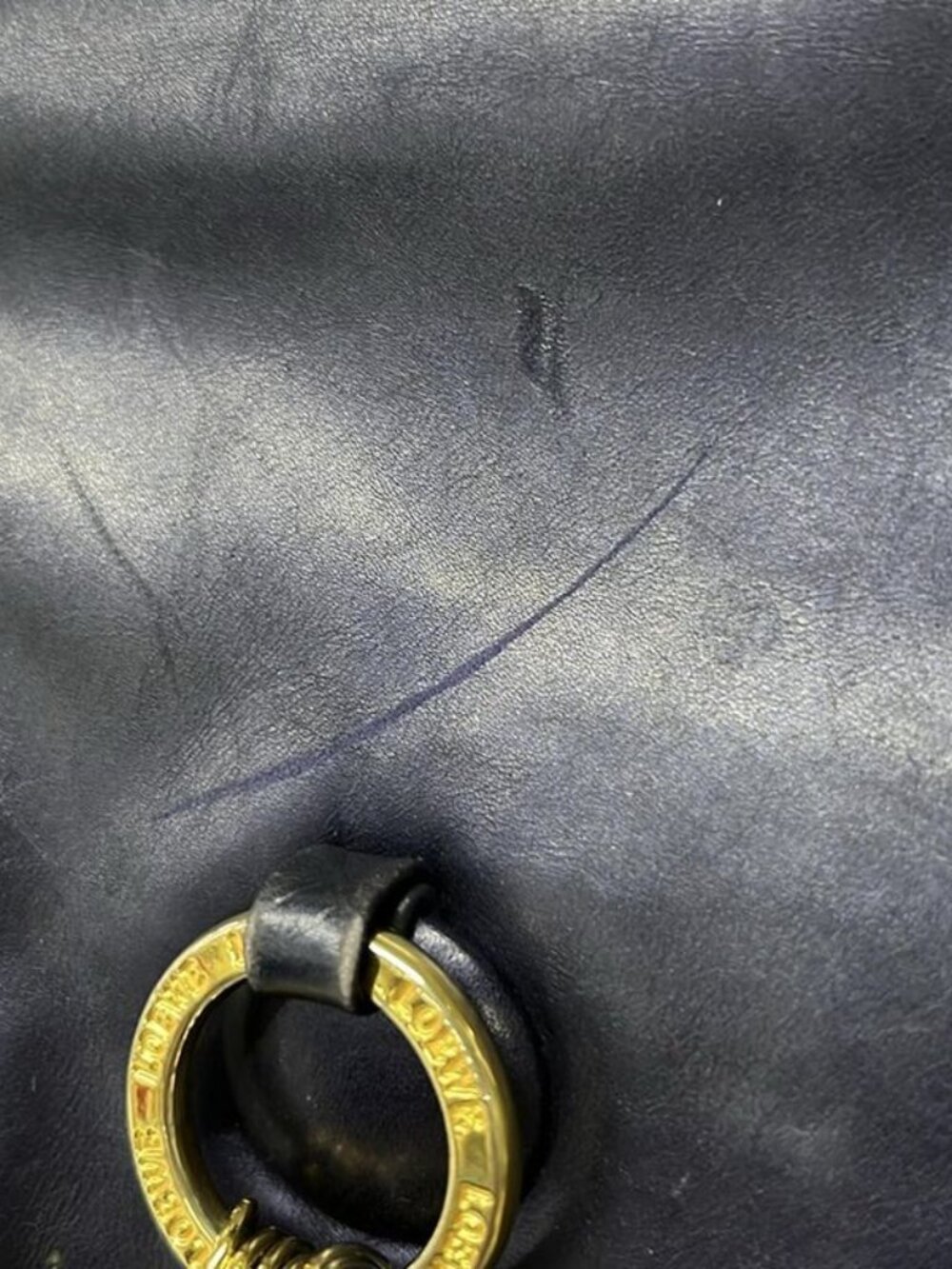 Loewe Handbag Blue Chain Handle Drawstring Leather - Picture 11 of 13
